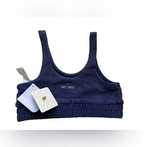 Fabletics Mini Nala Fleece Sports Bra Girls Kids Sz 8 Cobalt Blue New